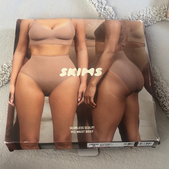SKIMS Seamless Sculpt Mid Waist Brief in Tan - Picture 1 of 5